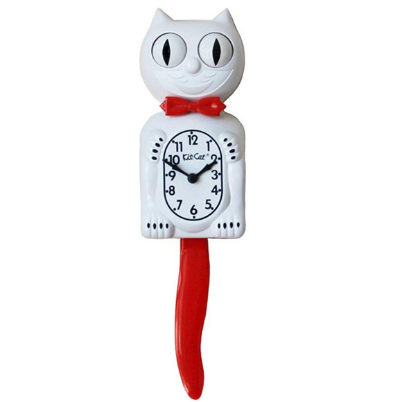 Candy Cane Red KIT-CAT CLOCK KAT KLOCK Christmas - Picture 1 of 3